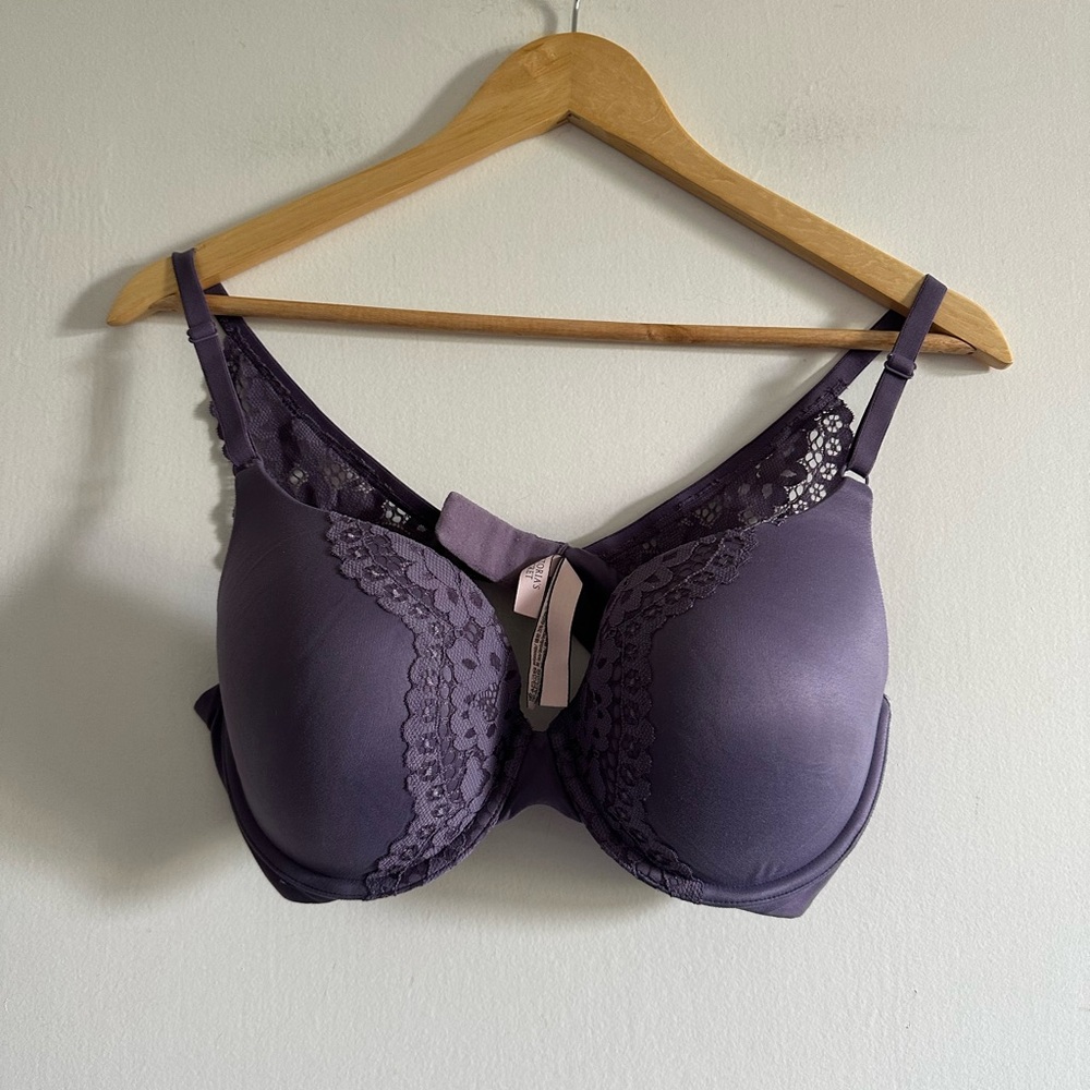 Victoria’s Secret Purple Lace Body by Victoria Perfect Shape Bra size 36D EUC - Picture 2 of 6